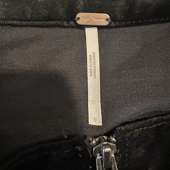 FREE PEOPLE Funkytown Skirt Zero. One and Only Black Velvet A-Line O Ring Zipper - Picture 6 of 6